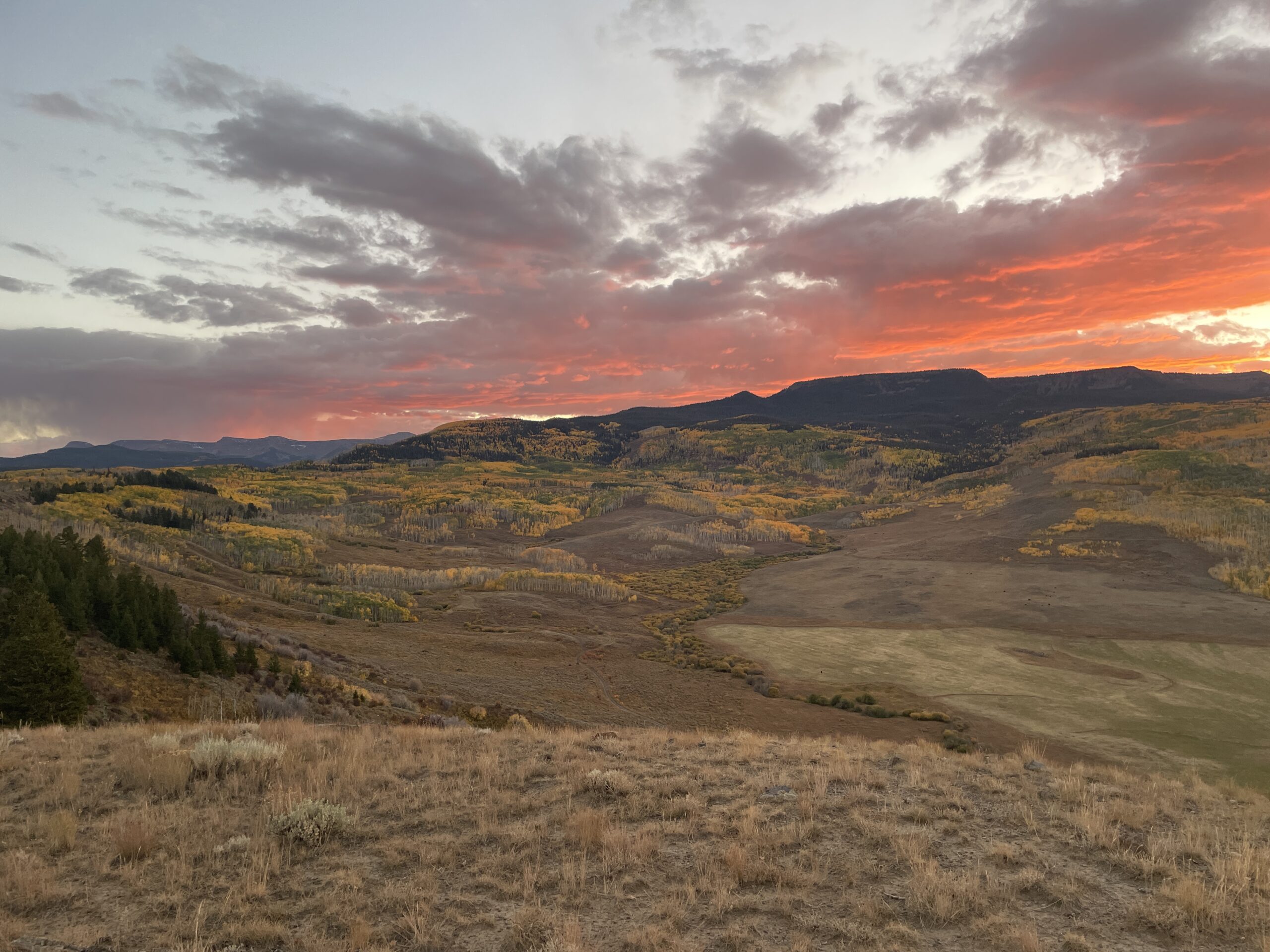 Sunset over the mountain.